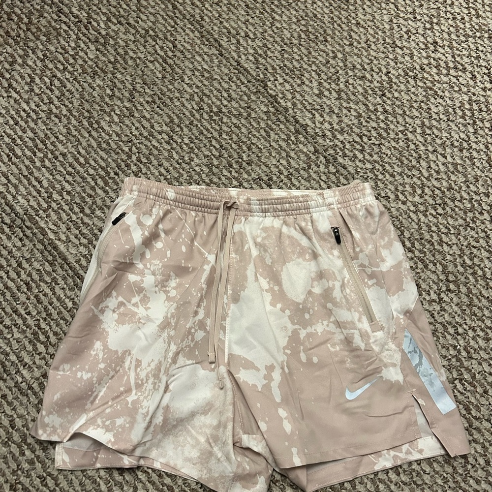 Nike Beige and White Athletic Shorts